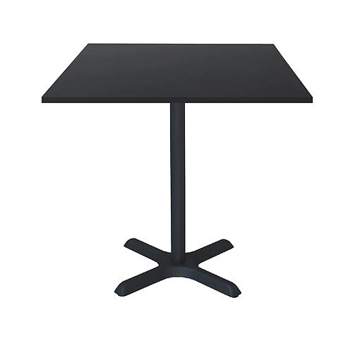 Restootab Table 70x70cm - modèle Dina pied et noir uni