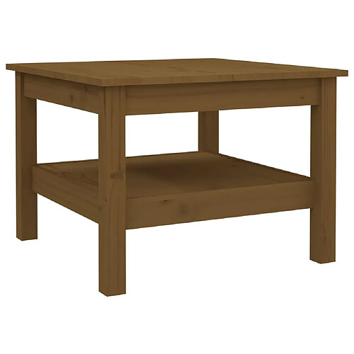 ComfortXL Table Basse Marron Miel 55x55x40 Cm Bois Massif De Pin