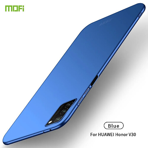 Wewoo Coque Pour Huawei Honor V30 Frosted PC Étui rigide ultra-mince bleu