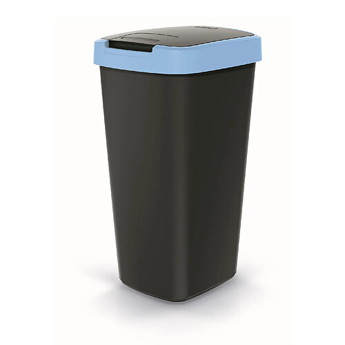 Corbeille à déchets KEDEN COMPACTA Q 25 litres poubelle NSAB25-2717C - noir avec bordure bleue