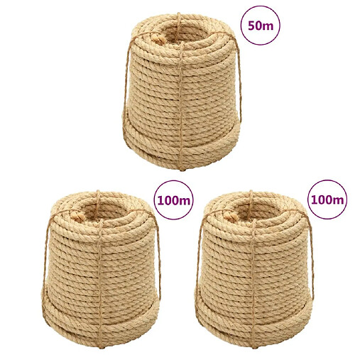 vidaXL Cordes en sisal 3 pcs 20 mm