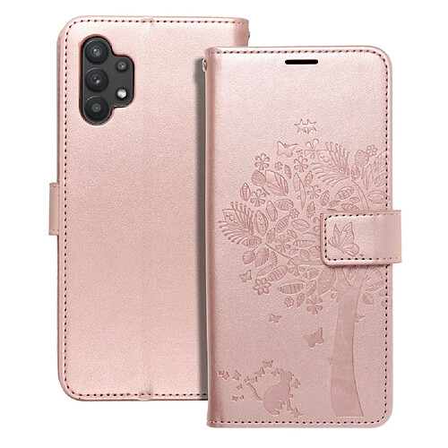 etui forcell mezzo book pour samsung a32 5g arbre or rose