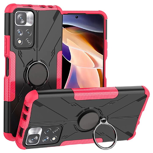 Coque en TPU antichoc, anti-rayures avec béquille pour votre Xiaomi Redmi Note 11 Pro 5G (MediaTek)/Redmi Note 11 Pro + 5G - rose