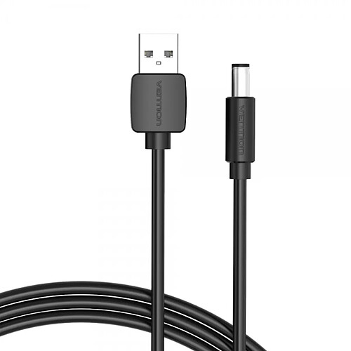 Câble d'alimentation Vention USB-A Mâle vers DC 5,5 mm - 1,5 m - Noir