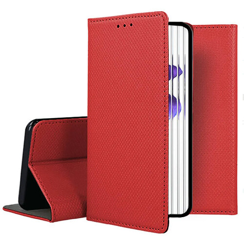 Htdmobiles Housse pour Nothing Phone 1 - etui coque pochette portefeuille + film ecran - ROUGE MAGNET