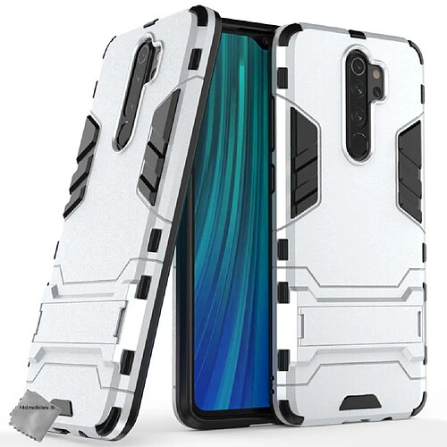 Htdmobiles Coque rigide anti choc pour Xiaomi Redmi Note 8 Pro + verre trempe - ARGENT