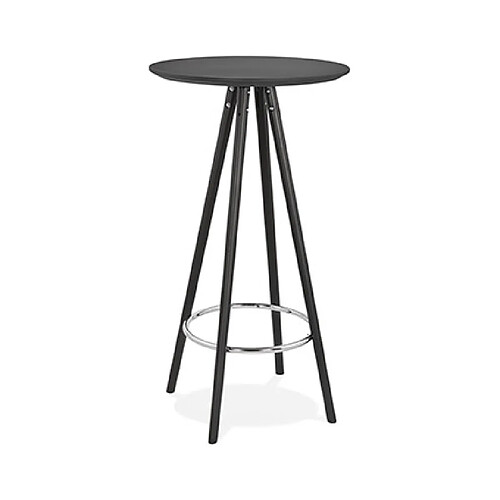 Mes Table de bar ronde 60 cm en hêtre noir - BALTIC