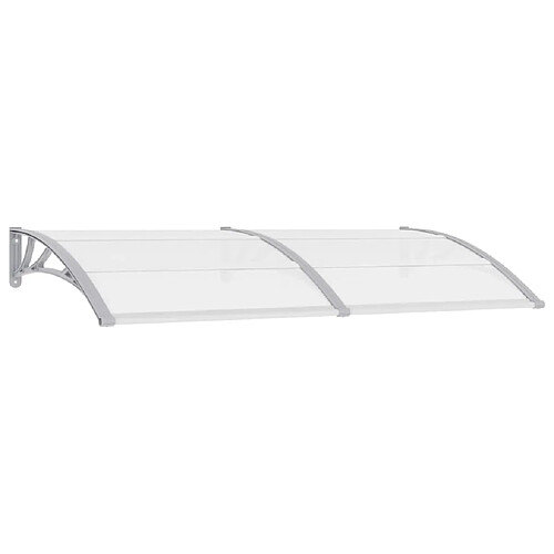 vidaXL Auvent de porte Gris et transparent 200x75 cm PC