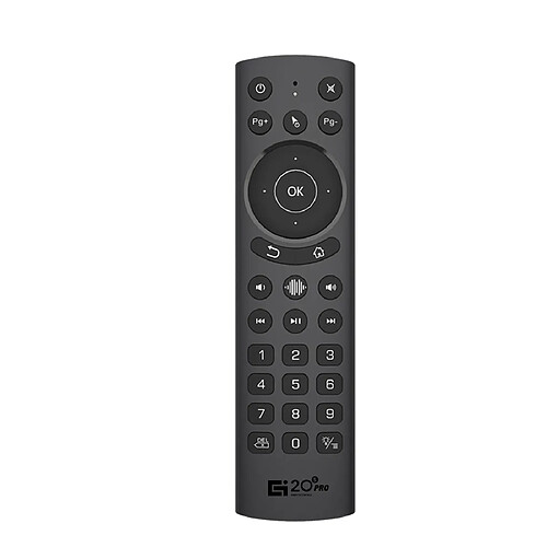 Universal Télécommande vocale sans fil G20S PRO 2.4G Rétroéclairage Souris Air Gyro Apprentissage Infrarouge H96 Max X96 Max X88 PRO Android TV Box(Le noir)