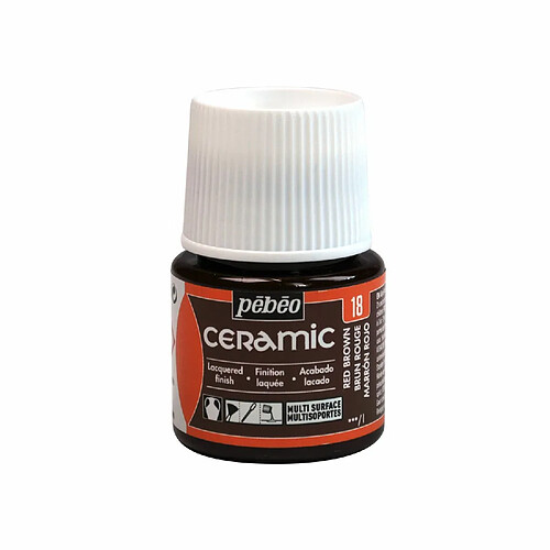 Pebeo Peinture céramique et multi-surfaces - Brun rouge - 45 ml