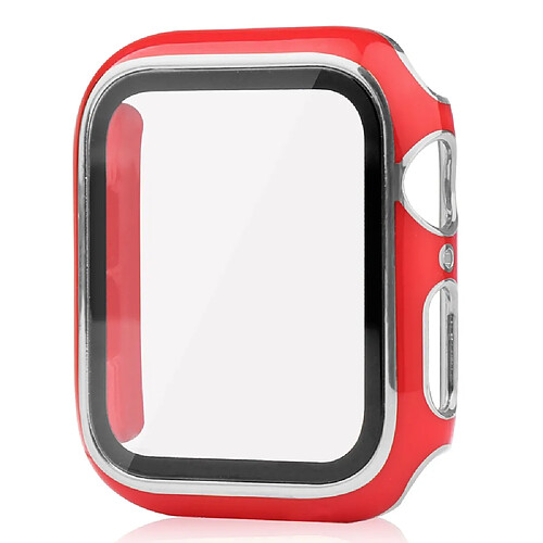 Coque en TPU électroplaqué, rouge/argent pour votre Apple Watch Series 7 45mm