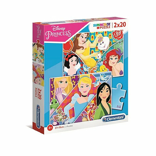 Ludendo Puzzles SuperColor 2x20 pièces Disney Princesses