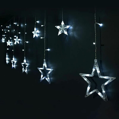 BigBuy Christmas Barrière lumineuse LED Blanc Etoiles