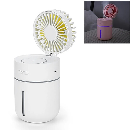 Wewoo Ventilateur électrique d'humidification de bureau avec chargeur à 3 vitesses réglable en charge USB (blanc)