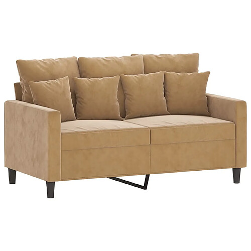 Maison Chic Canapé à 2 places,Sofa de Salon,Canapé droit Marron 120 cm Velours -GKD933378