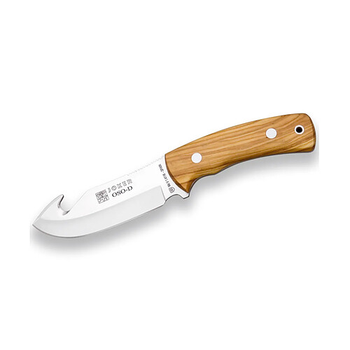 Couteaux Joker Bear, feuille MOVA 12 cm, avec poignées en bois d'olive, étui en cuir, 240 gr, CO56 + carte cadeau polyvalent