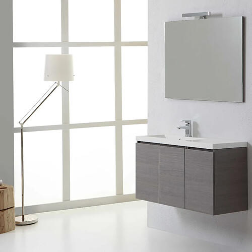 Kiamami Valentina MOBILIER DE SALLE DE BAINS MANHATTAN DE 90 cm GAUCHE AVEC 3 PORTES