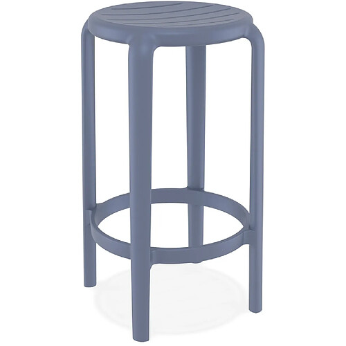 Alterego Tabouret de jardin mi-hauteur 'PEYA MINI' gris foncé en matière plastique