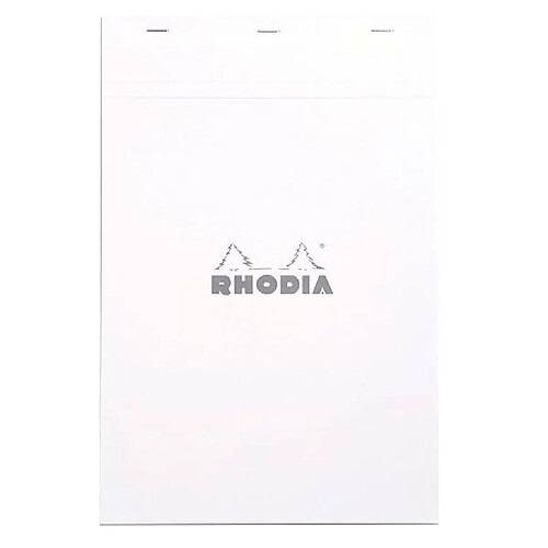 Bloc-bureau Rhodia Premium blanc 21 x 31,8 cm petits carreaux 80 feuilles - Lot de 5