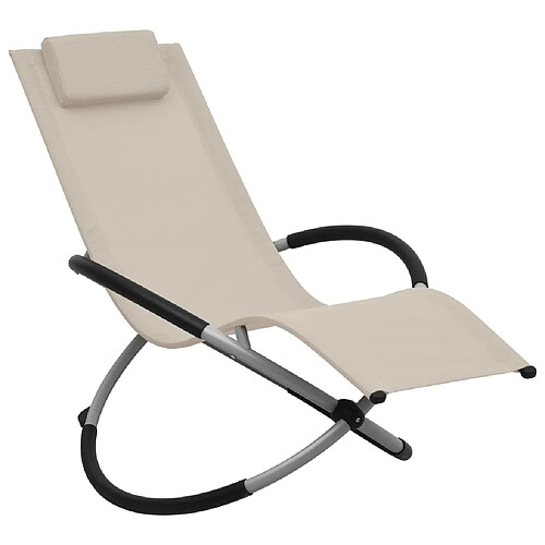 vidaXL Chaise longue pour enfants Acier Crème