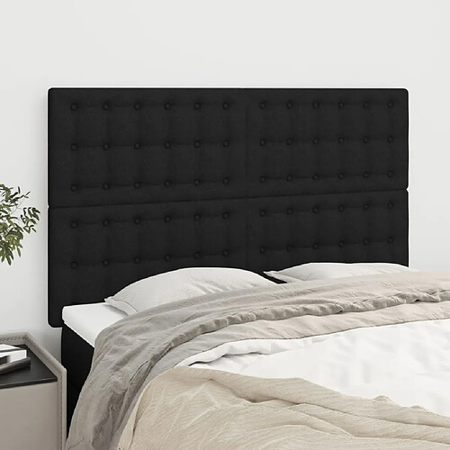 vidaXL Têtes de lit 4 pcs Noir 72x5x78/88 cm Tissu