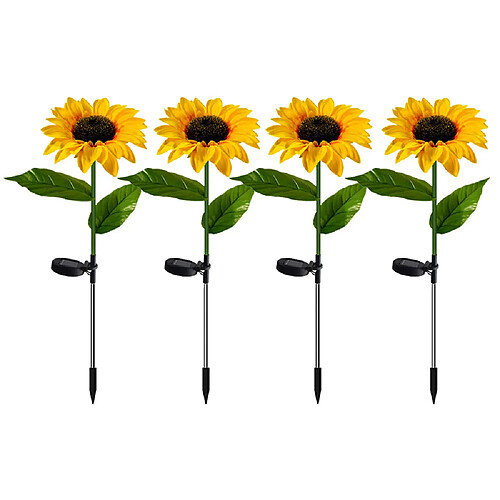 BESTA 4 pièces lampes solaires extérieures tournesol jardin cour paysage décor lumières solaire LED étanche fleurs arrière-cour voie décorative