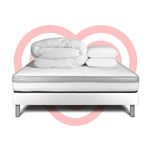 VITALIT Pack prêt à dormir VITAL RELAX 200 x 200 cm sommier Kit blanc