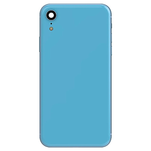 Avizar Clappio Châssis Complet pour iPhone XR Cadre central et Vitre arrière Bleu Clair