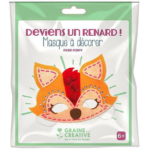 Graines Creatives Kit masque en feutrine à décorer - Renard