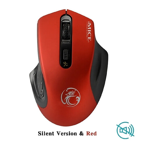 Wewoo Souris sans fil optique pour ordinateur 2,4 GHz 2000DPI ajustable avec récepteur USB (rouge silencieux)