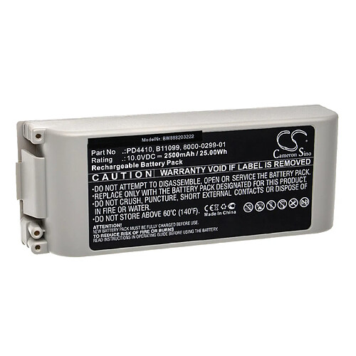 vhbw Batterie remplacement pour ZOLL 110087, 8000-0299-01, 8000-0299-10, B11099, PD4410 pour appareil médical (2500mAh, 10V, Sealed Lead Acid)