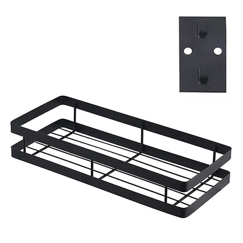 Wewoo Support de rangement pour assaisonnement mural cuisinesans poinçon30 cm Noir