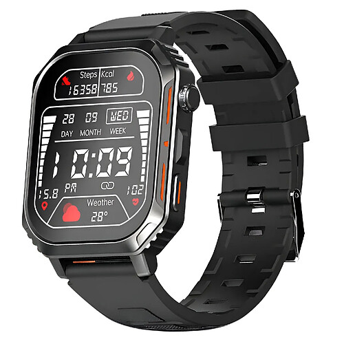 Riversong Montre Connectée Sport Motive 8S Boitier Antichoc Etanche Suivi Santé Noir