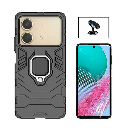 NIS Kit Gel Film Full Cover Avant + Housse + Support Voiture Xiaomi Poco X6 Neo Noir