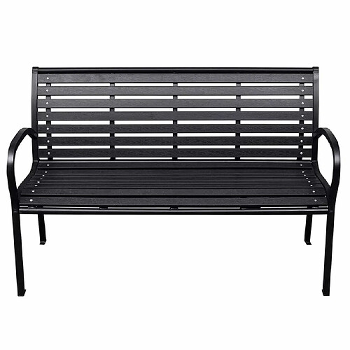 Maison Chic Banc de jardin | Banquette de jardin | Chaise Relax Noir 116 cm Acier et WPC -MN53890