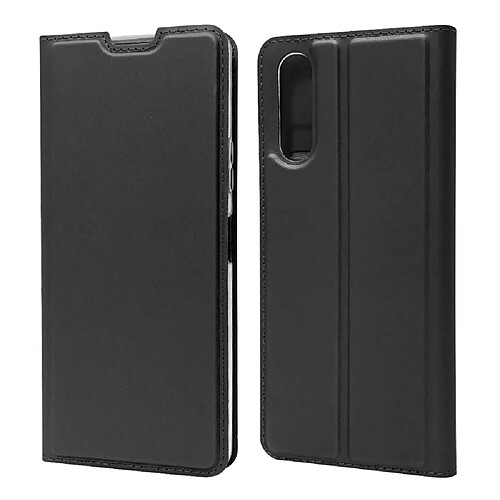 Etui en PU adsorption magnétique avec support et porte-cartes noir pour votre Sony Xperia 10 II