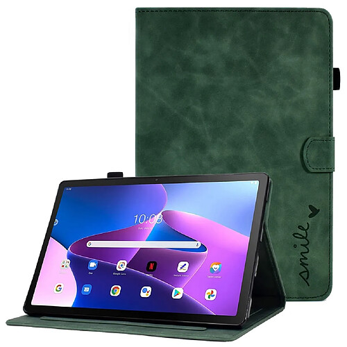 Etui en PU fonction d'éveil/veille automatique avec porte-cartes pour votre Lenovo Tab M10 (Gen 3) - vert