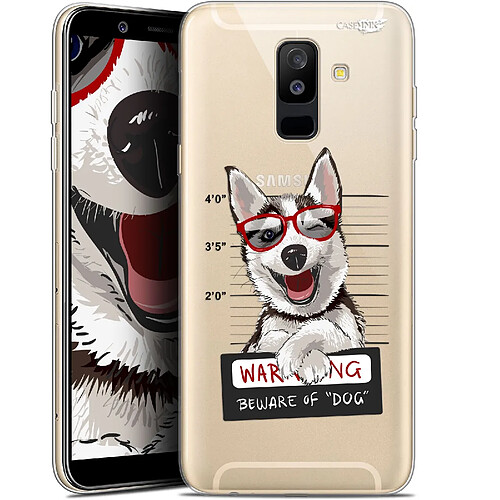 Caseink Coque arrière Samsung Galaxy A6 PLUS 2018 (6 ) Gel HD [ Nouvelle Collection - Souple - Antichoc - Imprimé en France] Beware The Husky Dog