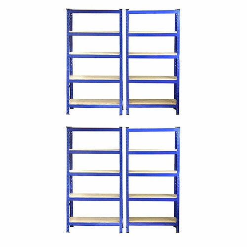 Monstershop 4 x Monster Racking T-Rax Rayonnage Étagère Robuste, Bleu, 75cm L, 30cm P