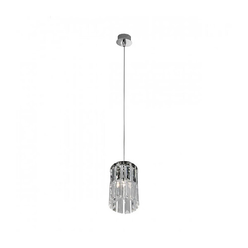 Luminaire Center Suspension design en cristal PRISMA chrome 1 ampoule