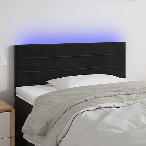 vidaXL Tête de lit à LED Noir 80x5x78/88 cm Velours