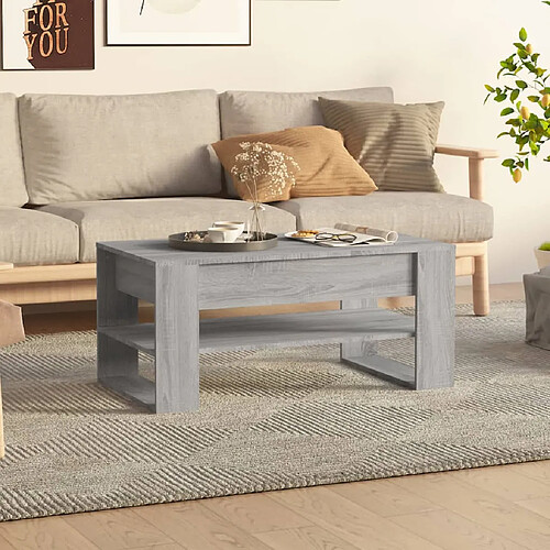 vidaXL Table basse sonoma gris 102x55x45 cm bois d'ingénierie