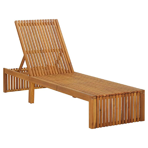 vidaXL Chaise longue bois d'acacia solide