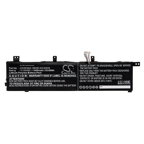 vhbw Batterie compatible avec Asus VivoBook S14 S432FA, S432FA-AM030T, S432FA-AM035T ordinateur portable Notebook (3450mAh, 11.55V, Li-polymère)