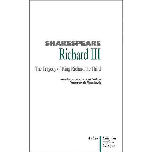 Richard III. The Tragedy of King Richard the Third · Occasion