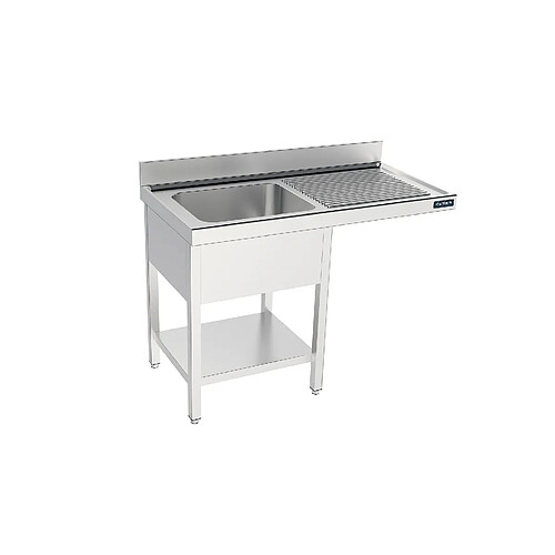 Plonge Inox avec Bâti Profondeur 550 Etagère et Espace pour Lave-Vaisselle - Distform