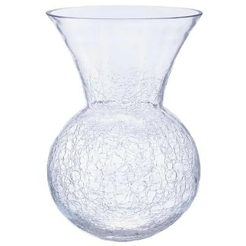 Vase en Verre Craquelé Boule 28cm Transparent