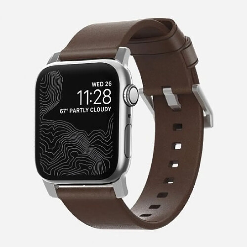 Nomad Bracelet Moderne Cuir pour Apple Watch 42-44-45mm Marron