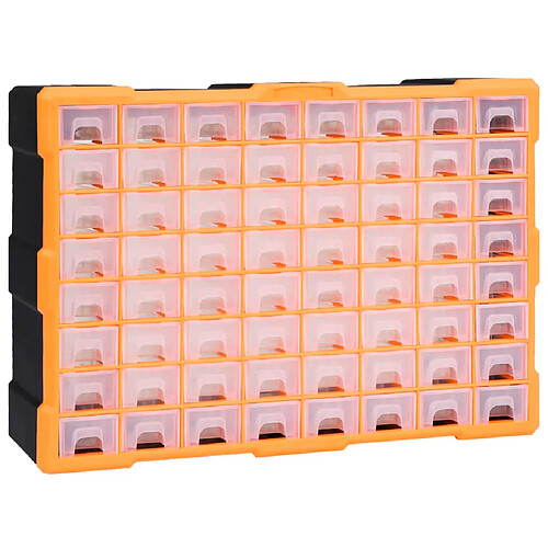 vidaXL Organisateur multi-tiroirs avec 64 tiroirs 52x16x37,5 cm