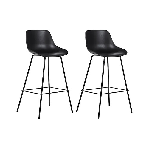 Beliani Lot de 2 chaises de bar EMMET Noir